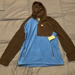 Eastern Mountain Sports Sky Blue 1/4 Zip Fleece w/ Hood